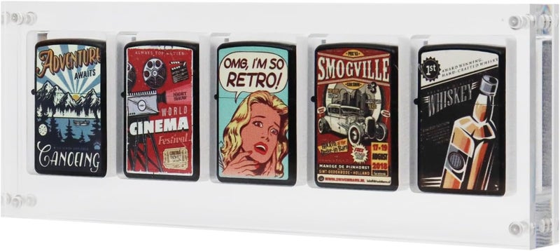 WEIMINLI Clear Acrylic Lighter Display Case, Holds 5 Lighters, Ideal Men's Gift for Dad, Husband & Collectors - Image 1